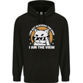 Funny Cat I am the View Mens 80% Cotton Hoodie Black