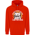 Funny Cat I am the View Mens 80% Cotton Hoodie Bright Red