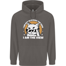 Funny Cat I am the View Mens 80% Cotton Hoodie Charcoal