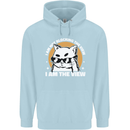 Funny Cat I am the View Mens 80% Cotton Hoodie Light Blue