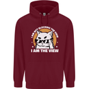 Funny Cat I am the View Mens 80% Cotton Hoodie Maroon