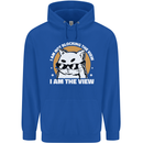 Funny Cat I am the View Mens 80% Cotton Hoodie Royal Blue