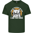 Funny Cat I am the View Mens Cotton T-Shirt Tee Top Forest Green