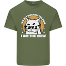 Funny Cat I am the View Mens Cotton T-Shirt Tee Top Military Green