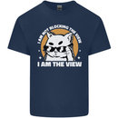 Funny Cat I am the View Mens Cotton T-Shirt Tee Top Navy Blue