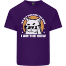 Funny Cat I am the View Mens Cotton T-Shirt Tee Top Purple