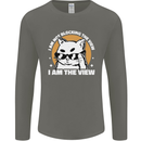 Funny Cat I am the View Mens Long Sleeve T-Shirt Charcoal