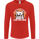 Funny Cat I am the View Mens Long Sleeve T-Shirt Red