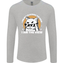 Funny Cat I am the View Mens Long Sleeve T-Shirt Sports Grey