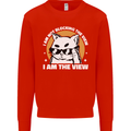 Funny Cat I am the View Mens Sweatshirt Jumper Bright Red