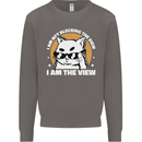 Funny Cat I am the View Mens Sweatshirt Jumper Charcoal