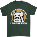Funny Cat I am the View Mens T-Shirt 100% Cotton Forest Green