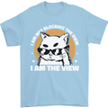 Funny Cat I am the View Mens T-Shirt 100% Cotton Light Blue
