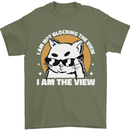 Funny Cat I am the View Mens T-Shirt 100% Cotton Military Green