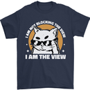 Funny Cat I am the View Mens T-Shirt 100% Cotton Navy Blue