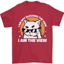 Funny Cat I am the View Mens T-Shirt 100% Cotton Red