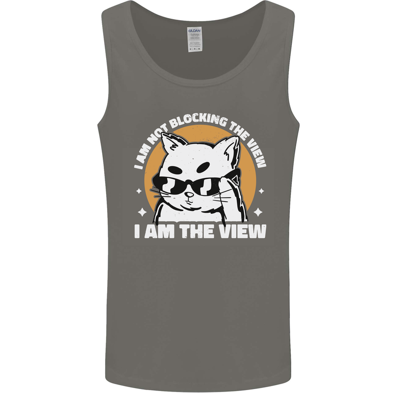 Funny Cat I am the View Mens Vest Tank Top Charcoal