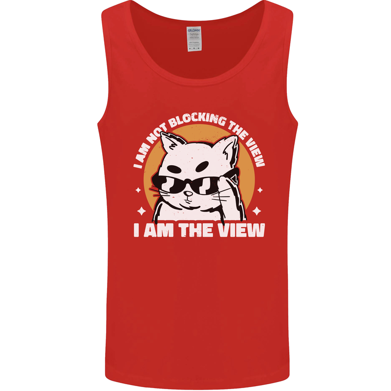 Funny Cat I am the View Mens Vest Tank Top Red