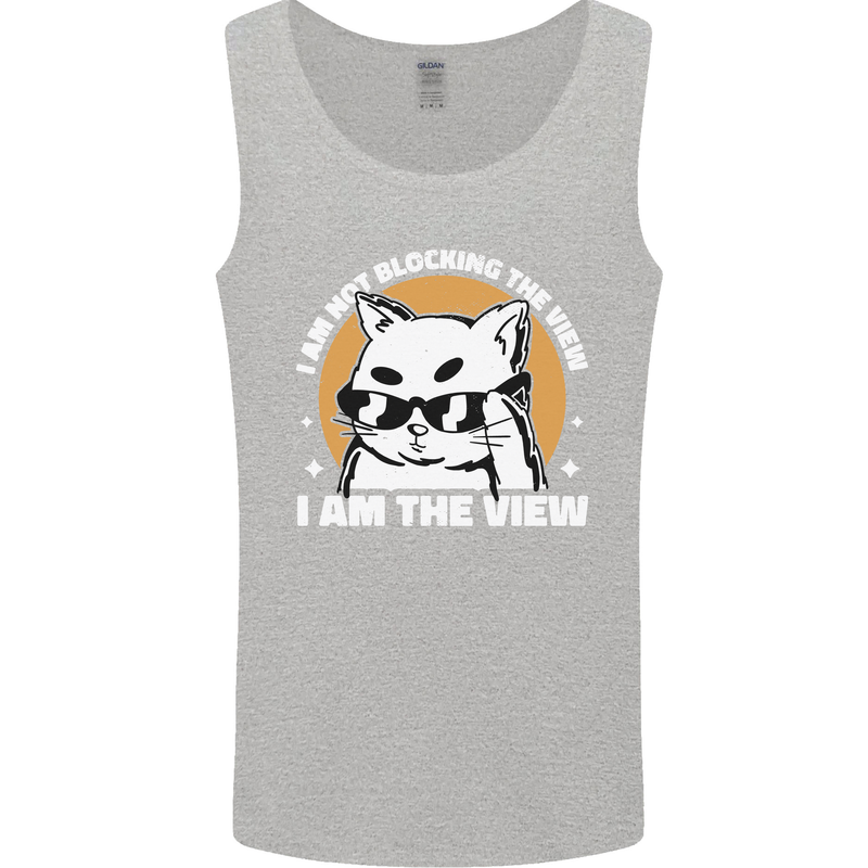Funny Cat I am the View Mens Vest Tank Top Sports Grey