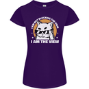 Funny Cat I am the View Womens Petite Cut T-Shirt Purple
