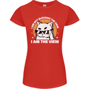 Funny Cat I am the View Womens Petite Cut T-Shirt Red