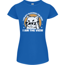 Funny Cat I am the View Womens Petite Cut T-Shirt Royal Blue