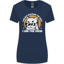 Funny Cat I am the View Womens Wider Cut T-Shirt Navy Blue