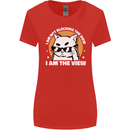 Funny Cat I am the View Womens Wider Cut T-Shirt Red