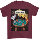Funny Cat Poker How Much is the Fish Mens T-Shirt 100% Cotton Maroon