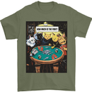 Funny Cat Poker How Much is the Fish Mens T-Shirt 100% Cotton Military Green