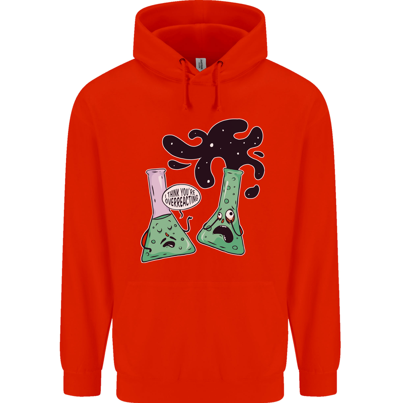 Funny Chemistry Overreacting Geek Nerd Childrens Kids Hoodie Bright Red