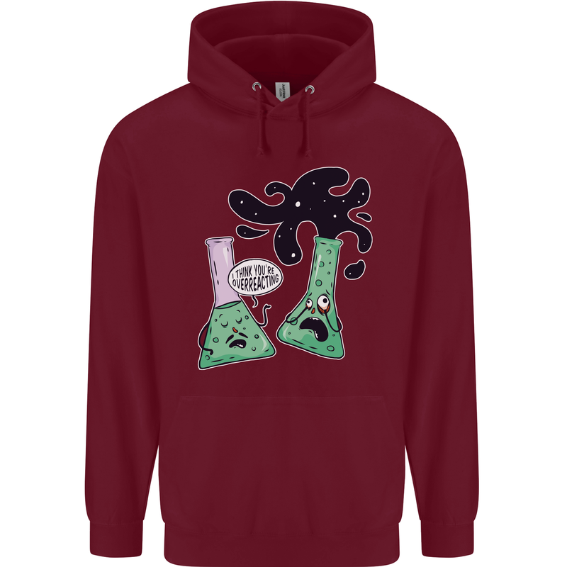 Funny Chemistry Overreacting Geek Nerd Childrens Kids Hoodie Maroon