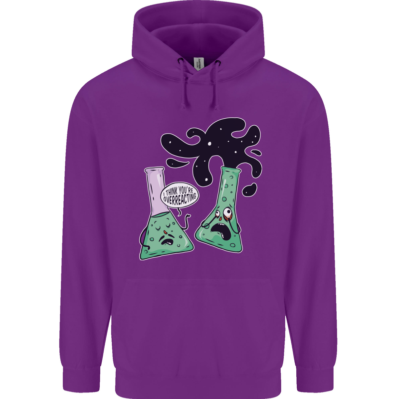 Funny Chemistry Overreacting Geek Nerd Childrens Kids Hoodie Purple