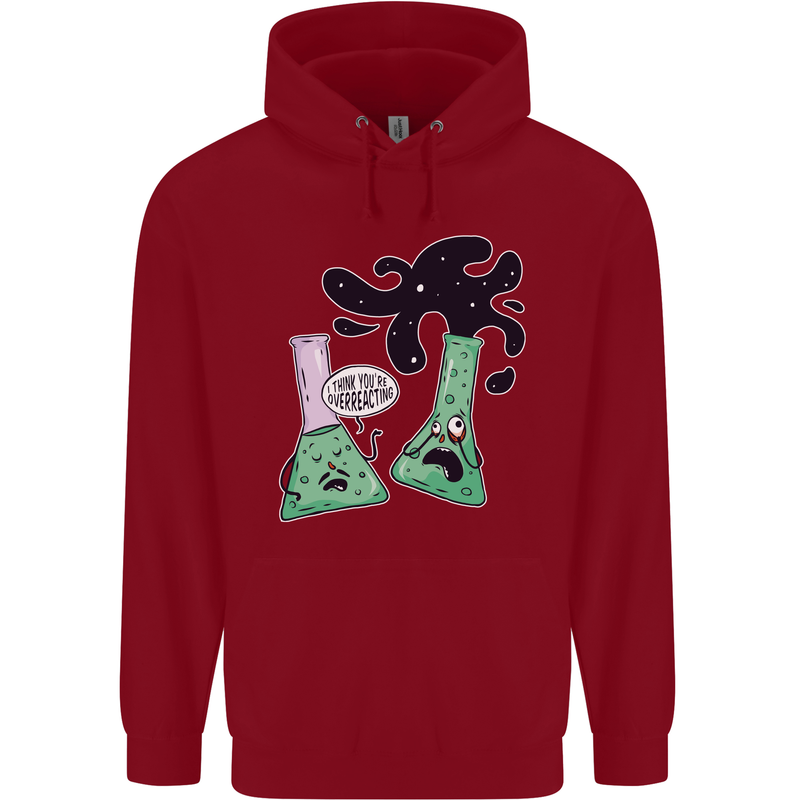 Funny Chemistry Overreacting Geek Nerd Childrens Kids Hoodie Red