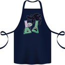 Funny Chemistry Overreacting Geek Nerd Cotton Apron 100% Organic Navy Blue