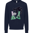 Funny Chemistry Overreacting Geek Nerd Kids Sweatshirt Jumper Navy Blue