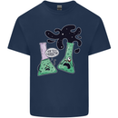 Funny Chemistry Overreacting Geek Nerd Mens Cotton T-Shirt Tee Top Navy Blue