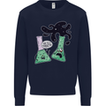 Funny Chemistry Overreacting Geek Nerd Mens Sweatshirt Jumper Navy Blue