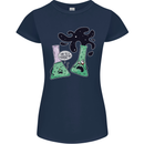 Funny Chemistry Overreacting Geek Nerd Womens Petite Cut T-Shirt Navy Blue