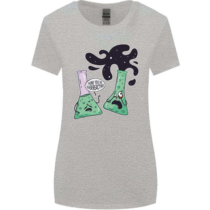 Funny Chemistry Overreacting Geek Nerd Womens Wider Cut T-Shirt Sports Grey