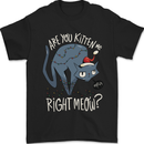 Funny Christmas Cat Bah Humbug Xmas Mens T-Shirt 100% Cotton Black