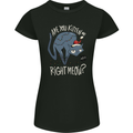 Funny Christmas Cat Bah Humbug Xmas Womens Petite Cut T-Shirt Black
