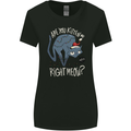 Funny Christmas Cat Bah Humbug Xmas Womens Wider Cut T-Shirt Black