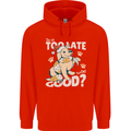 Funny Christmas Dog Too Late to Be Good Childrens Kids Hoodie Bright Red