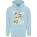 Funny Christmas Dog Too Late to Be Good Childrens Kids Hoodie Light Blue