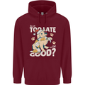 Funny Christmas Dog Too Late to Be Good Childrens Kids Hoodie Maroon