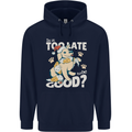 Funny Christmas Dog Too Late to Be Good Childrens Kids Hoodie Navy Blue