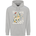 Funny Christmas Dog Too Late to Be Good Childrens Kids Hoodie Sports Grey