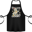 Funny Christmas Dog Too Late to Be Good Cotton Apron 100% Organic Black