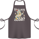 Funny Christmas Dog Too Late to Be Good Cotton Apron 100% Organic Dark Grey